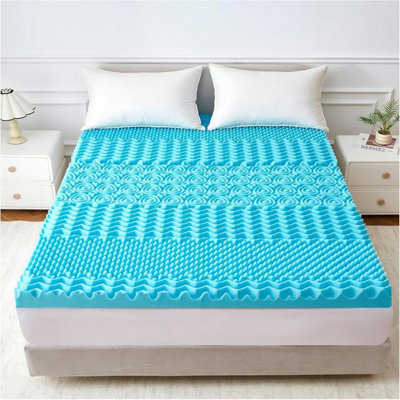 7 Zone Orthopedic PU Foam Mattress Topper 10cm Cooling Breathable Memory Foam Pressure Relief Bed Enhancer for Back Pain All sizes