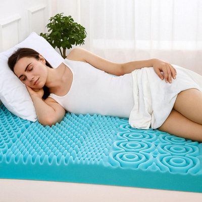 7 Zone Orthopedic PU Foam Mattress Topper 10cm Cooling Breathable Memory Foam Pressure Relief Bed Enhancer for Back Pain All sizes
