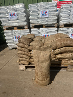 70 Filled natural hessian sandbags