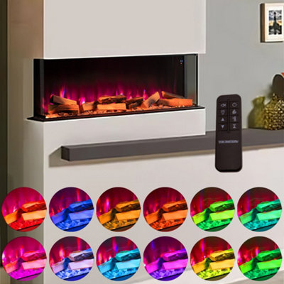 70 Inch Built in 3 sided Electric Fireplace with Remote Control ...