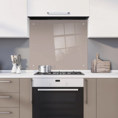 70 x 90cm Truffle Glass Kitchen Splashback Splatter Screen Pre Drilled ...
