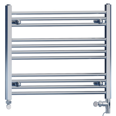 700 x 600 mm Chrome Dual Fuel Electric Radiator Bathroom Towel Rail ...