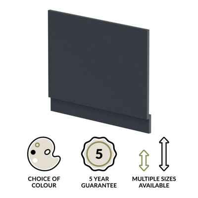 700mm Bath MDF End Panel & Plinth - Soft Black - 3