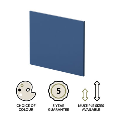 700mm L Shape Square Reversible Bath End Panel - Satin Blue - 3