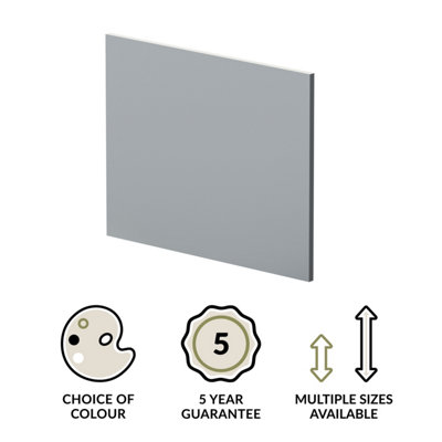 700mm L Shape Square Reversible Bath End Panel - Satin Grey - 3