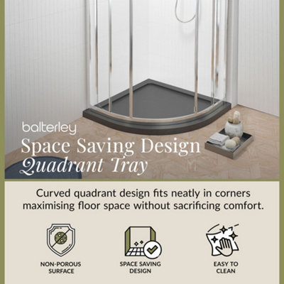 700mm Premium Quadrant Shower Tray - Slate Grey