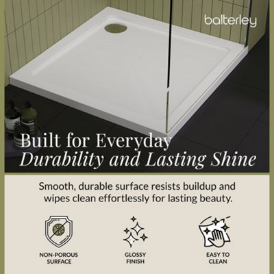 700mm Premium Square Shower Tray - White
