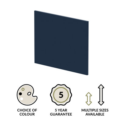 700mm Square MFC Reversible Shower Bath End Panel - Matt Electric Blue - 3