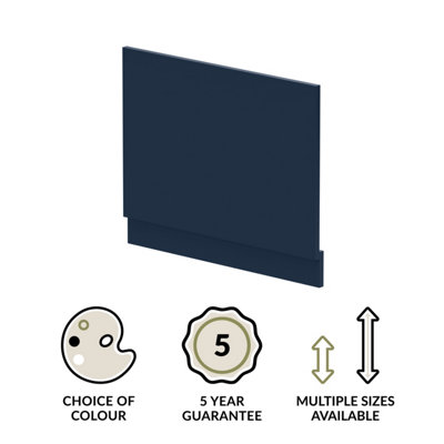 700mm Straight Bath MFC End Panel & Plinth - Matt Electric Blue - 3