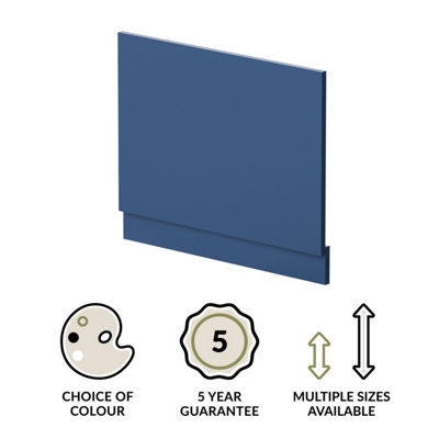 700mm Straight Reversible Bath End Panel & Plinth - Satin Blue - 3