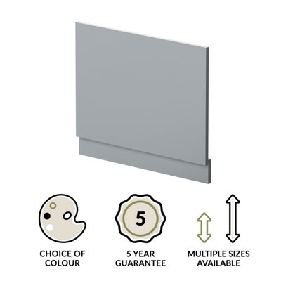 700mm Straight Reversible Bath End Panel & Plinth - Satin Grey - 3