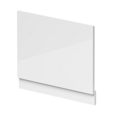 700mm Waterproof Straight Shower Bath End Panel - Gloss White
