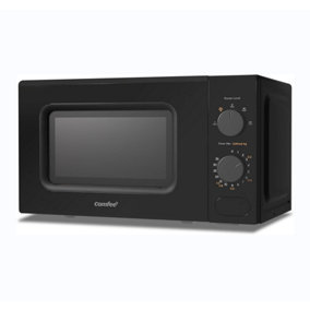 700W 20L Countertop Microwave Oven with Dual Knob Control,Black