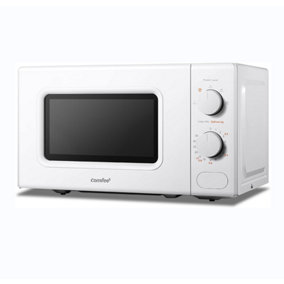 700W 20L Countertop Microwave Oven with Dual Knob Control,White