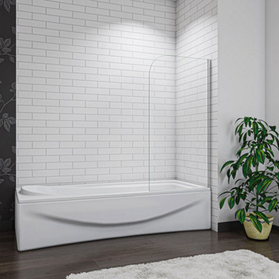 700x1300mm Chrome Frame Fix Bath Screen Glass Panel