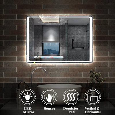 Led bathroom deals mirror motion sensor