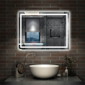 GANPE 70 x 90 cm Motion Sensor LED Bathroom Mirror, Illuminated