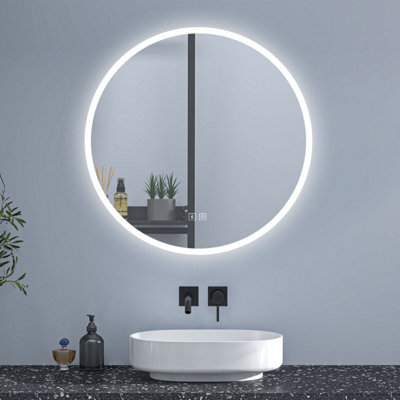 700x700mm Round LED Bathroom Mirror with Bluetooth and Demister Pad 3 ...