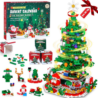 701 Pack Children's Advent Calendar 2025, Rotating Christmas Tree ...