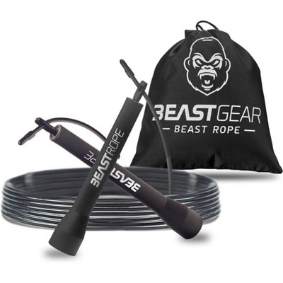 Accessotech Beat Gear 100 Pack Adjustable Steel Cable Speed Skipping Rope 3M Braided Fitness And Boxing Jump Rope from B&Q