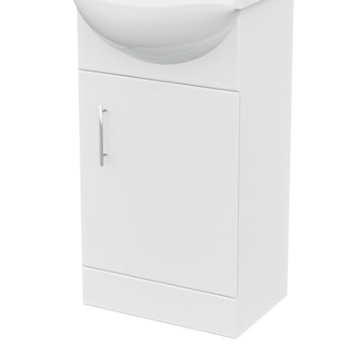 Nes Home 450mm Freestanding White Vanity Cabinet (Excluding Basin) from B&Q