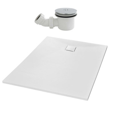 Matte White 1000 X 800Mm Rectangular Polymarble Shower Tray 7044249841744 - Image 3