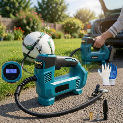  - Cordless Electric Car Tyre Inflator Air Compressor Pump For Makita 18V Battery