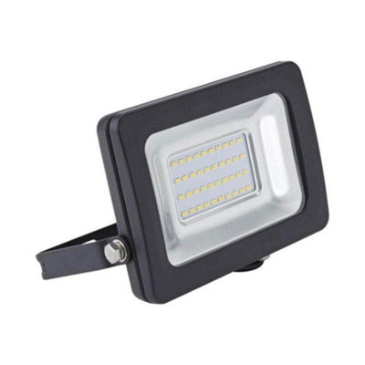 B&Q -  Led Floodlight Non Pir Slim Line Black Body With 2 Years Warranty (20 Watts6000K)