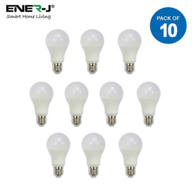 Ener-J 10Pcs Led Bulb 12W Gls A60 Led Thermoplastic Lamp B22 3000K from B&Q