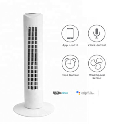 B&Q -  Smart Wifi Tower Fan 32 InchApp & Voice Controlled8-Speed Oscillating Fan With Sleep Timer