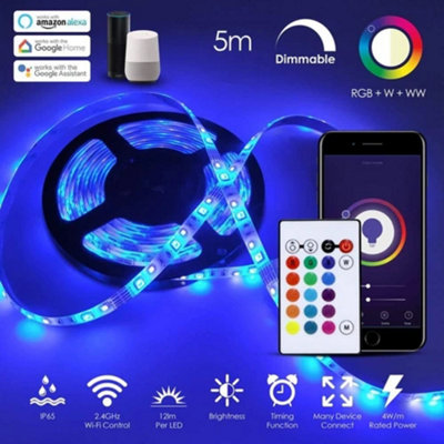 Ener-J Sha5213x Smart Wifi Rgb And Cct Changing & Dimmable Ip65 Led Strip Kit Light/White