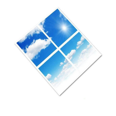 Ener-J Unisex White Sky Cloud Led Ceiling Panel 40W 60X60cm 6000K Daylight Set Of 4 In | : 60X60 Cm - Image 5