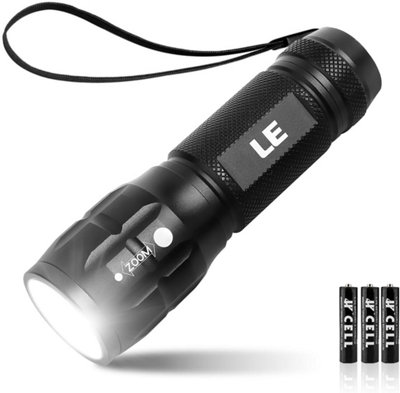 B&Q -  Led Torch Battery PoweredLe1000 Super Bright Hand FlashlightAdjustable FocusWater ResistantLightweight Small Torch