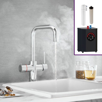 3 In 1 Single Lever Boiler Kitchen Mixer Chrome Tap Set 7070680331124 - Image 4