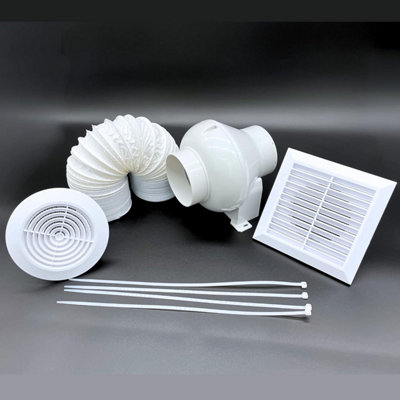 Airtech-Uk Bathroom Centrifugal Fan KitLoft Ceiling Mount Extractor Duct Vent With Timer 4" (100mm) from B&Q