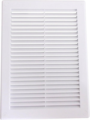 AirTech-UK Air Vent Grille White Plastic Wall Ducting Ventilation Cover 4" 6" 8" 10" 12" 14 (200X200mm) from B&Q