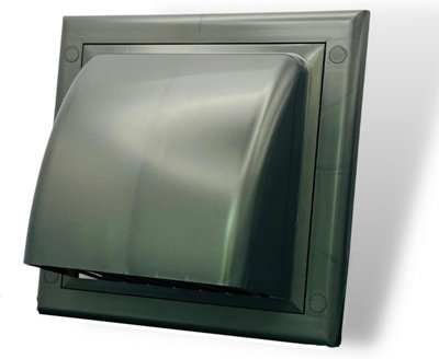 AirTech-UK Airtech Grey Air Vent Grille Gravity Flap External Ventilation Cover Ducting (Cowl) 4" (100mm) from B&Q