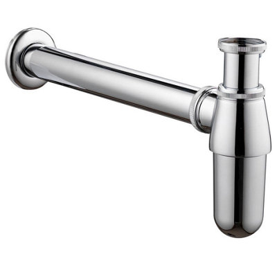Buyaparcel Chrome Bottle Trap Waste Bathroom Basin Sink Pipe Adjustable Height & Outlet from B&Q