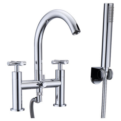 RAK Ceramics Rak Ella Solid Brass Polished Chrome Modern Bath Shower Mixer Tap With Handset15 Year Guarantee from B&Q