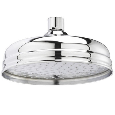 Buyaparcel Traditional 8" 200mm Fixed Round Drench Apron Shower Head RainshowerChrome from B&Q