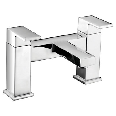 RAK Ceramics Rak Cubis Polished Chrome Modern Bath Filler TapSolid Brass & Deck-Mounted from B&Q