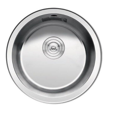 Roca Utopd46 Round Stainless Steel Inset/undermount Kitchen Sink 450mm (Sp0129)