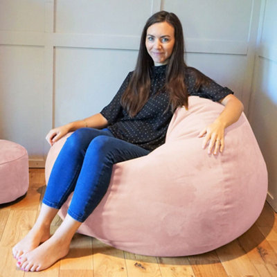 Rucomfy Beanbags Pink Rucomfy Velvet Slouchbag Beanbag