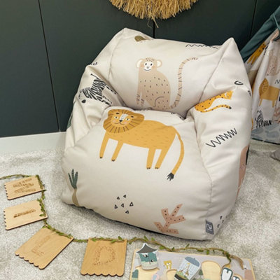 Rucomfy Beanbags Rucomfy Printed Indoor Safari Kids Snuggle Chair Beanbag