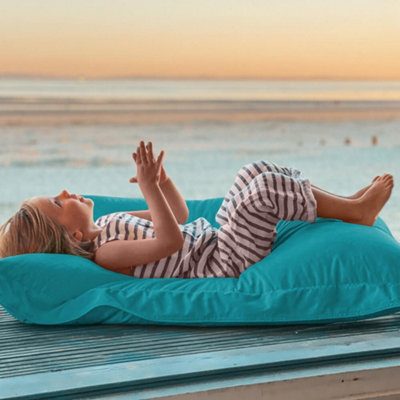 Rucomfy Beanbags Turquoise Rucomfy Outdoor Water Resistant Junior Squashy Squarbie Beanbag