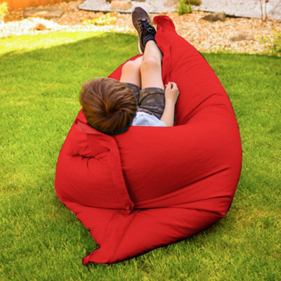 Rucomfy Beanbags Red Rucomfy Indoor Or Outdoor Kids Water Resistant Squarbie - Beanbag Lounger