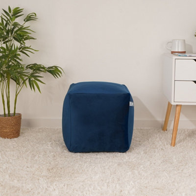 rucomfy Beanbags Rucomfy Velvet Cube Bean Bag PouffePeacock Soft StylishComfortable Footstool from B&Q