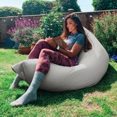 Rucomfy Beanbags Rucomfy Indoor Or Outdoor Adults Water Resistant Giant Squarbie - Platinum Beanbag Lounger