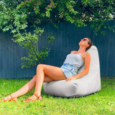 rucomfy Beanbags Rucomfy Indoor Or Outdoor Adults Water Resistant Platinum Beanbag Chair from B&Q