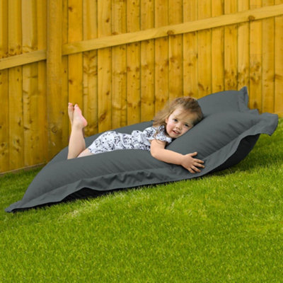 Rucomfy Beanbags Grey Rucomfy Indoor Or Outdoor Kids Water Resistant Squarbie - Beanbag Lounger